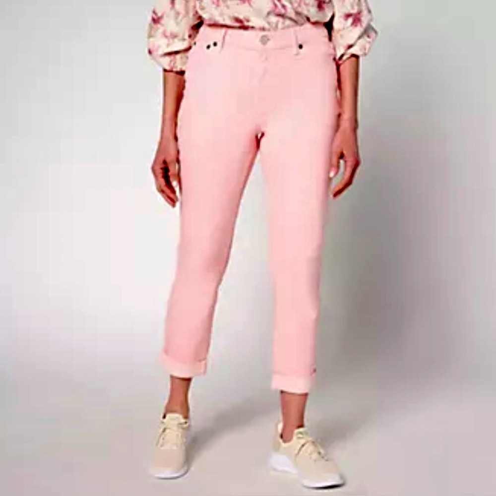 MARTHA STEWART • SIGNATURE PETITE • ROLLED HEM ANKLE JEAN • PINK • SZ 16 P • NWT - Picture 2 of 11